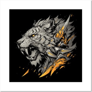 angry lion Posters and Art